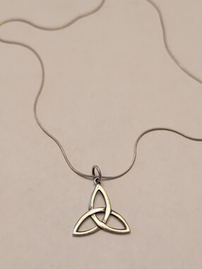 Sterling Silver Trinity Knot Pendant Necklace - Silver